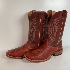 Fenoglio Smooth Ostrich Cowboy Boots | Square Toe | Exotic | USA Made | 11.5 E